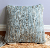 Dusty Blue Jute Cushion